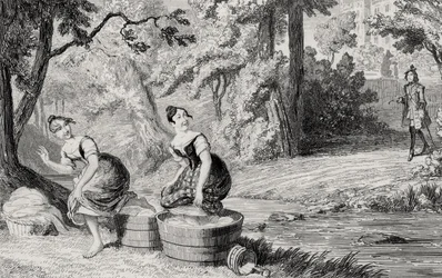 Washerwomen Disturbed by Waverley, illustration from 